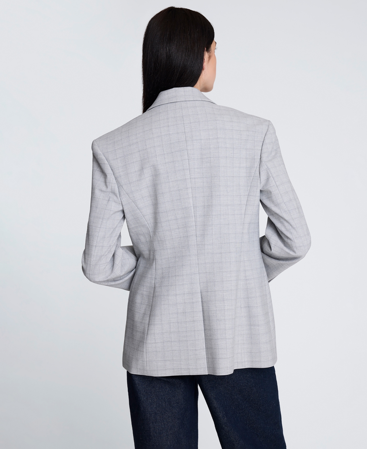 Kenneth Cole Slim Fit Windowpane Plaid Jacket In Gray