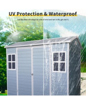 8x4 Outdoor Storage Shed - Double Door, Two Windows