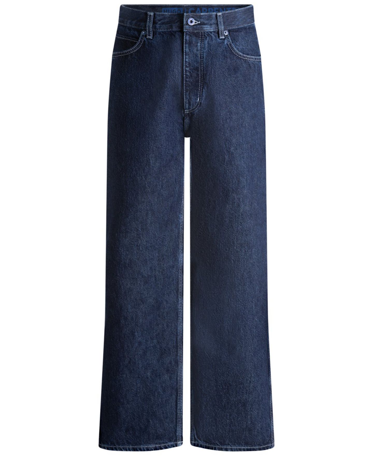 Мужские джинсы Hugo Boss Straight-Fit Carpenter, цвет: Тёмный синий варёный — фото 1