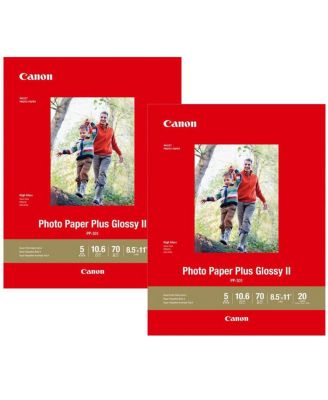 2 Pack PP-301 Photo Paper Plus Glossy II Inkjet Paper, 10.6 mil, 265 gsm, 8.5x11", 20 Sheet Pack