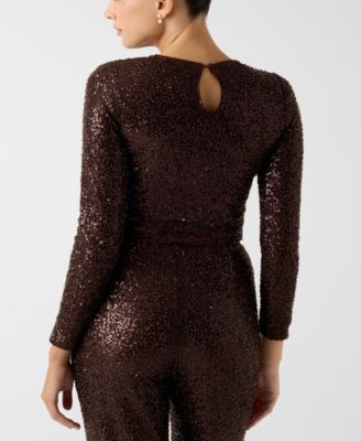 Women's Long-Sleeve Jessie Sequin Top