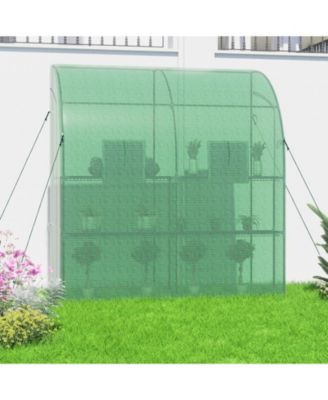 Walk-In Portable Greenhouse with Two Zipper Doors, 6.3ft x 3.3ft x 7.2ft