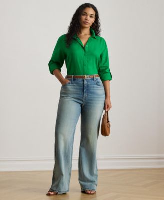 Plus Size Roll-Tab Shirt