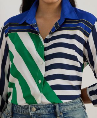 Plus Size Striped Long-Sleeve Shirt