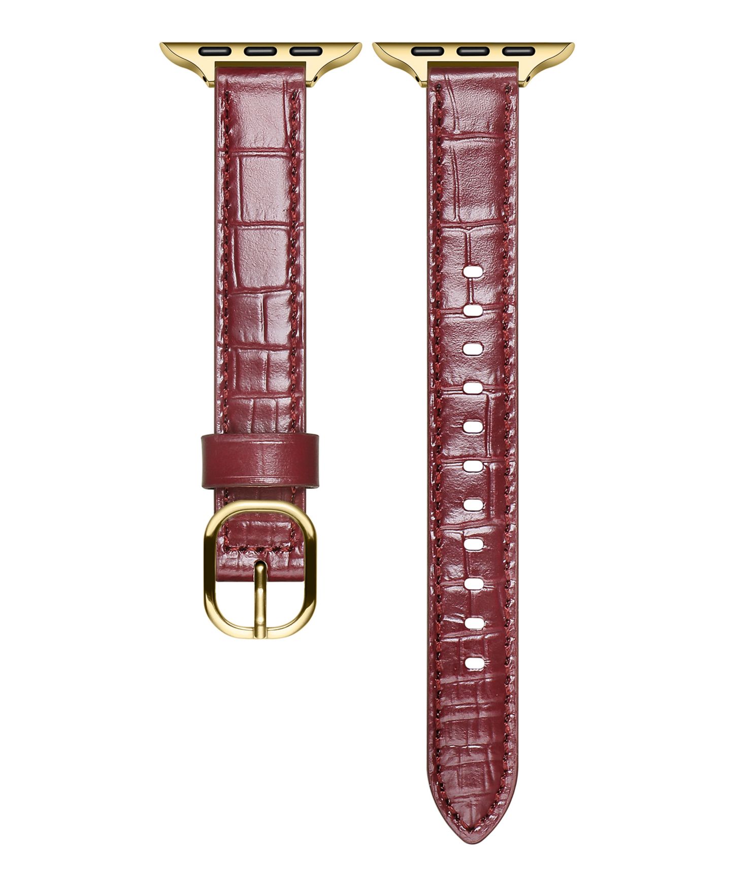 Ремешок для часов Posh Tech Carmen Skinny Croc Leather Band for Apple Watch, цвет: Вишнёвый — фото 3