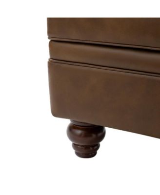 Sabina Transitional 27" Wide Ottoman with Solid Wood Legs