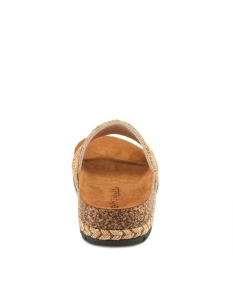 Women's SWIRLA Multicolor Beaded Slide Cork Wedge Sandals