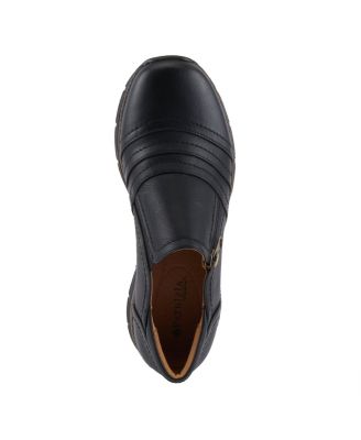 Women's RIGNY Slip-On Wedge Shoes with Tonal Stitching and Zipper Detail