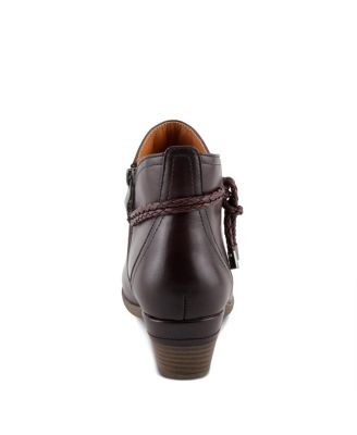 Women’s Stacked Heel Decorative Lace Detail Ankle Booties