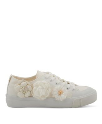 Women's FLEUR Floral Applique Lace-Up Canvas Sneakers