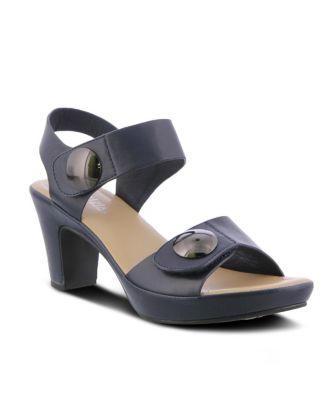 Women's DADE Metallic Button Platform Sandals with Adjustable Straps