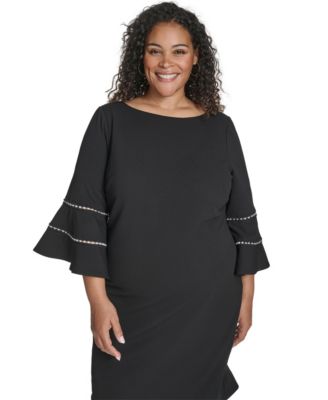 Plus Size Boat Neck Sheath Dress