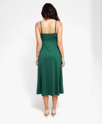 Women's Shapewear Built-In Sculpting A-Line Midi Slip Dress