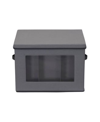 Tall Wine and Bottle Storage Chest, Gray