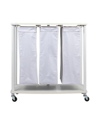 3-Bag Laundry Sorter, White