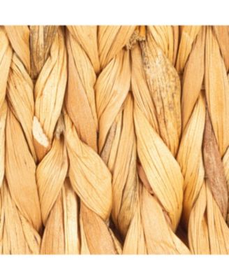 Rectangular Water Hyacinth Nesting Basket Set with Lid