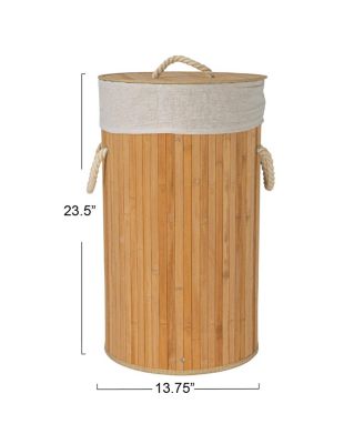15-Gallons Bamboo Laundry Hamper with Rope Handles