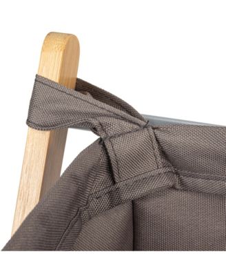X-Frame Bamboo Hamper, Washable Grey Liner and Bamboo Frame