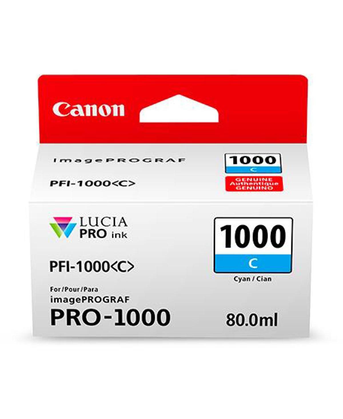 Canon 3 Pack Pfi-1000 C Cyan Lucia Pro ink for imagePROGRAF Pro-1000
