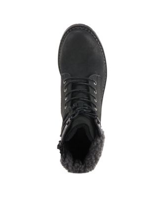 Women s JORDYN Faux Fur Trim Lace-Up Booties with Zipper Closure