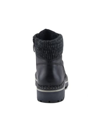 Women's Hiker-Inspired Sweater Collar Lug Sole Boot