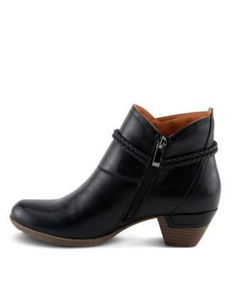 Women’s Stacked Heel Decorative Lace Detail Ankle Booties