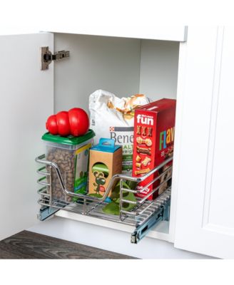 Glidez 11.5" W Steel Pull-Out Storage Organizer, 1-Tier Design, Chrome