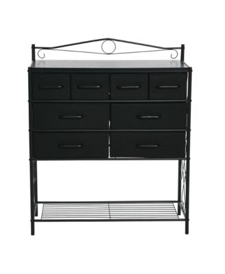Style 8-Drawer and Bottom Shoe Shelf Storage Organizer Unit, Black
