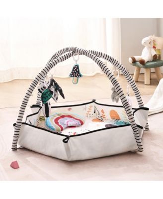 Baby Activity Gym Mat with 6 Hanging Toys for Tummy Time