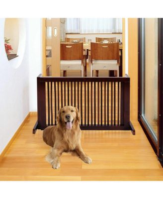 Folding Adjustable 3 Panel Wood Pet Dog Slide Gate Safety Fence