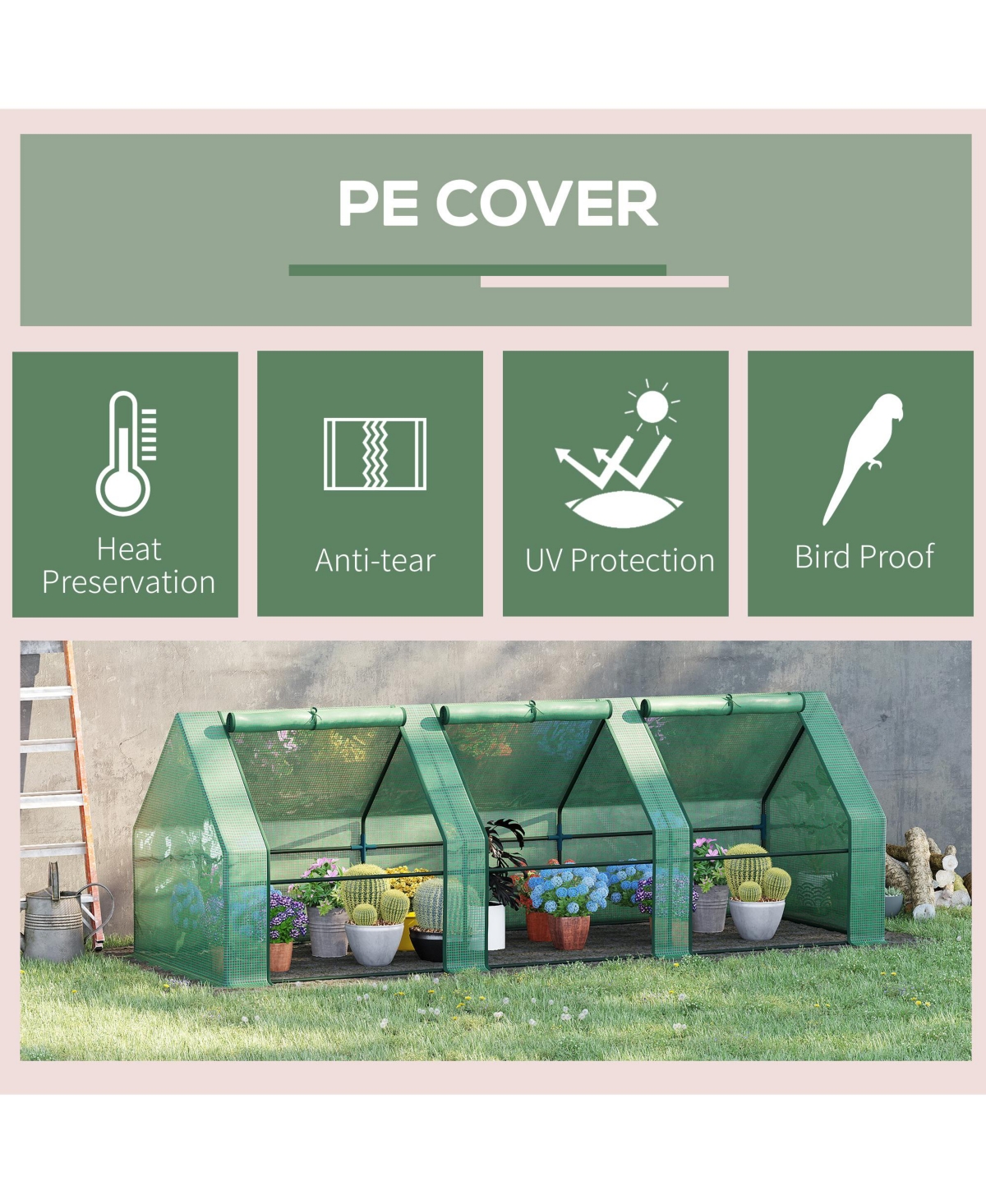 Outsunny 9' x 3' x 3' Portable Tunnel house Outdoor Garden Mini Hot House