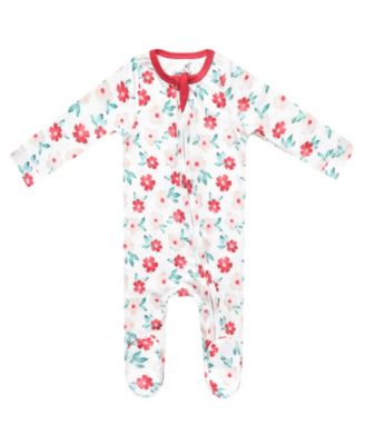 Copper Pearl - Baby Girls' Noel Printed Zip-Up Footed Pajamas