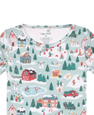 Baby Boys' and Girls' Snowy Slopes Printed Long-Sleeve Top and Pants, 2-Piece Pajama Set