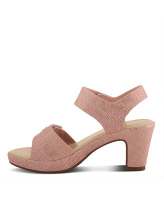 Women's DADE-WOVEN Textured Platform Sandals with Metallic Button Detail