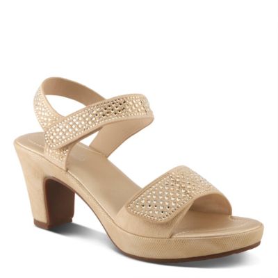 Women's Shine Crystal Strap Platform Heeled Sandals