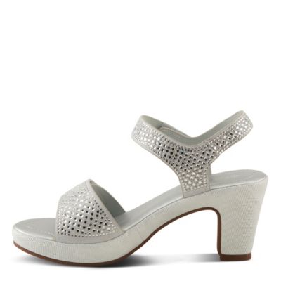 Women's Shine Crystal Strap Platform Heeled Sandals