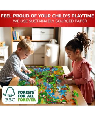 100 Piece Puzzles for Kids Ages 6-8 – Intricately Illustrated Safari Animals Puzzle for Kids Ages 8-10 – Educational Busyland Game Packed