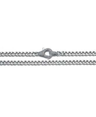 Stylish White Gold Plated Curb Link Chain Necklace