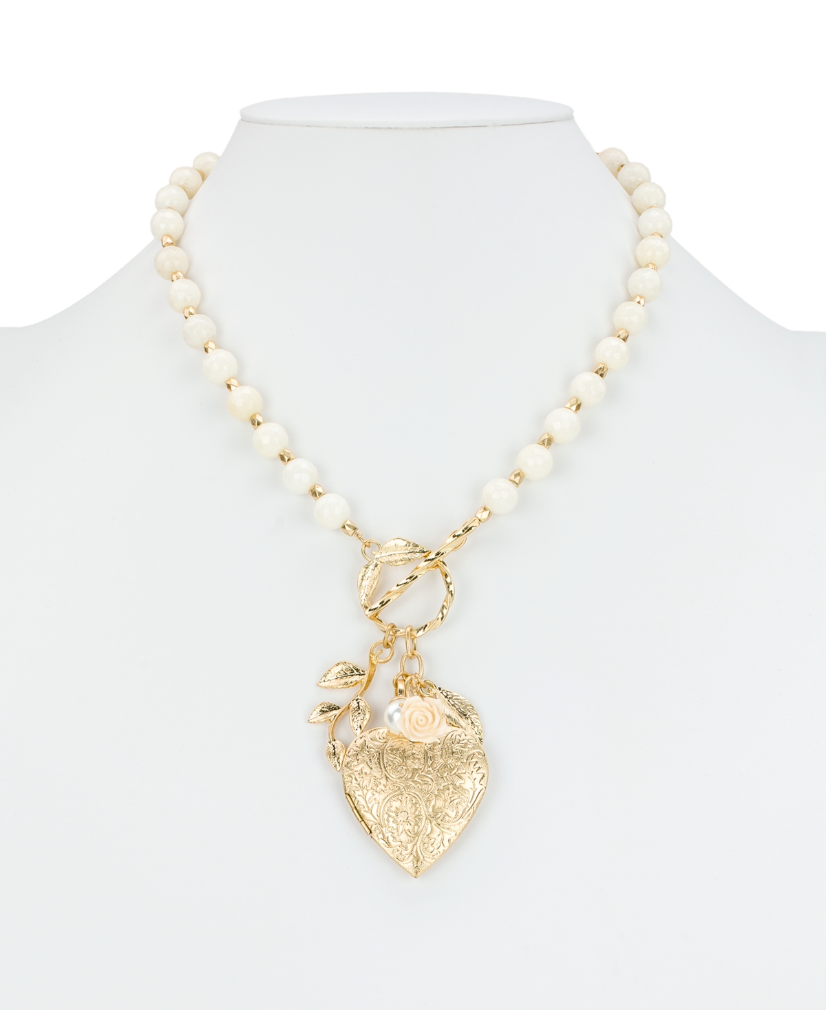 Patricia Nash Rose Garden Collection Large Heart Locket Necklace