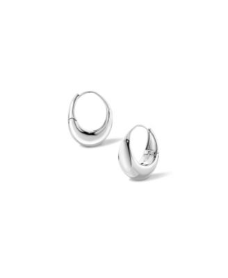 Retro Chic Drop Hoop Earrings - Silver 99$