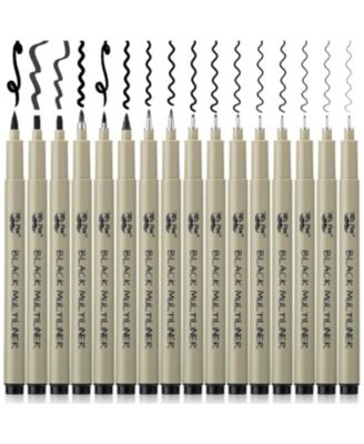 Drawing Pen for Artists, 16 Pack, Black Multiliner, Artist