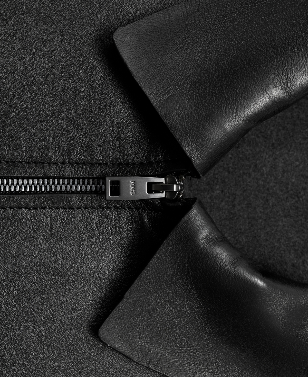 Mango Men's Leather Pockets Jacket