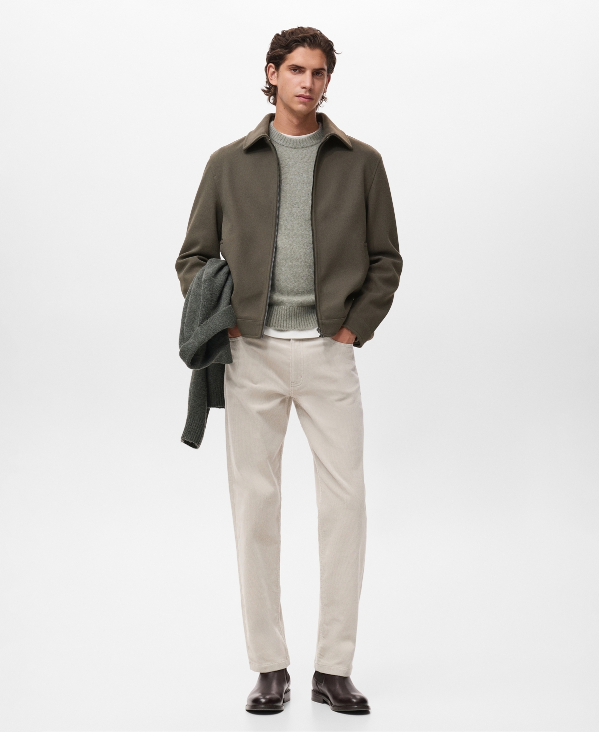 Mango Men's Corduroy Regular-Fit Pants