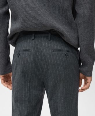 Men's Pinstripe Cotton Slim-Fit Pants