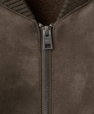Men's Suede-Effect Bomber Jacket