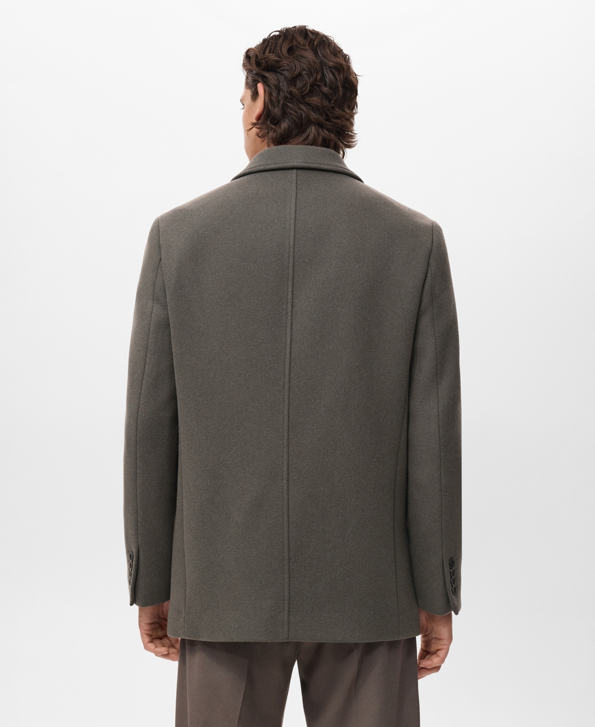 Mango Men's Double-Breasted Wool-Blend Coat