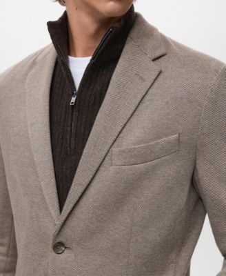 Men's Slim-Fit Micro-Houndstooth Jacket