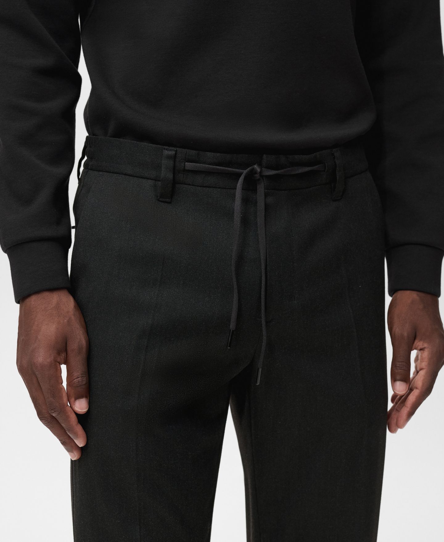 Мужские брюки Mango Slim-Fit Thermolite, цвет: Тёмный меланжевый серый — фото 4