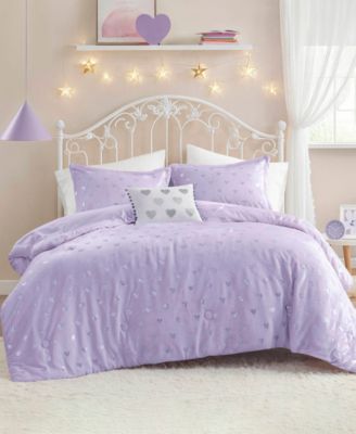 Rosalie Metallic Heart 4-Pc. Comforter Set, Full/Queen
