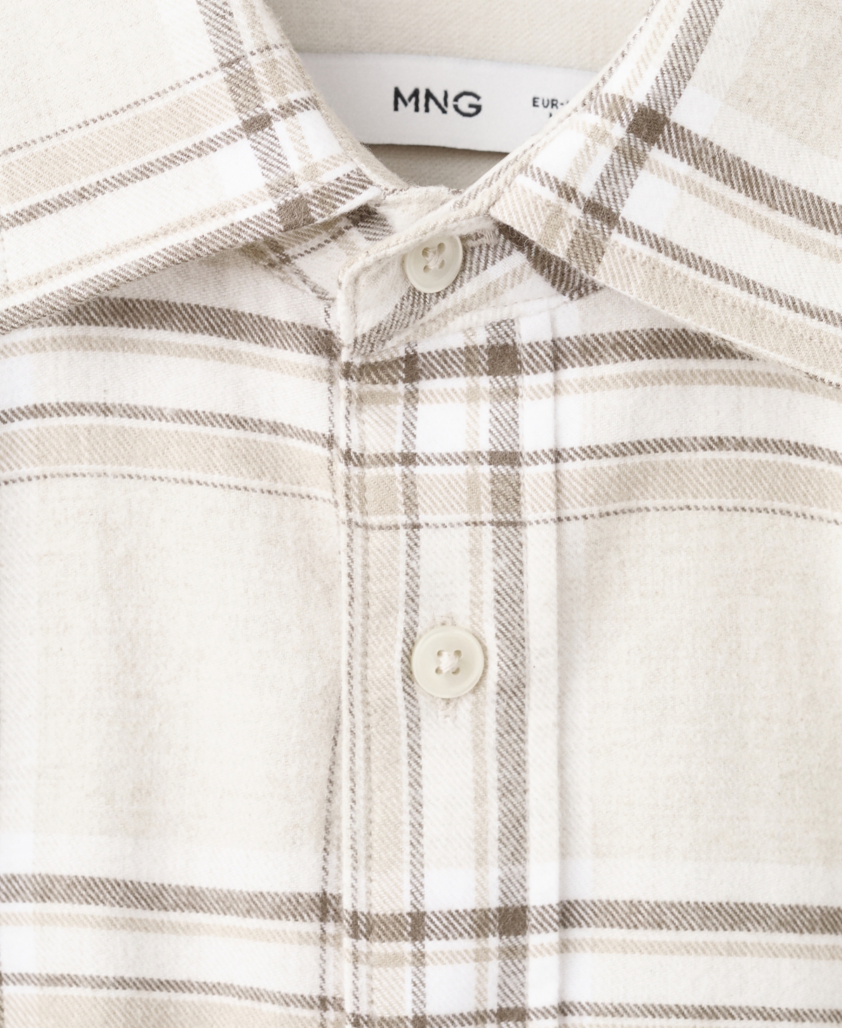 Mango Men's Cotton Flannel Check Overshirt